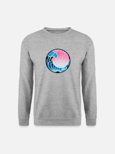 Rosa Kanagawa - Unisex Pullover - Weißgrau meliert
