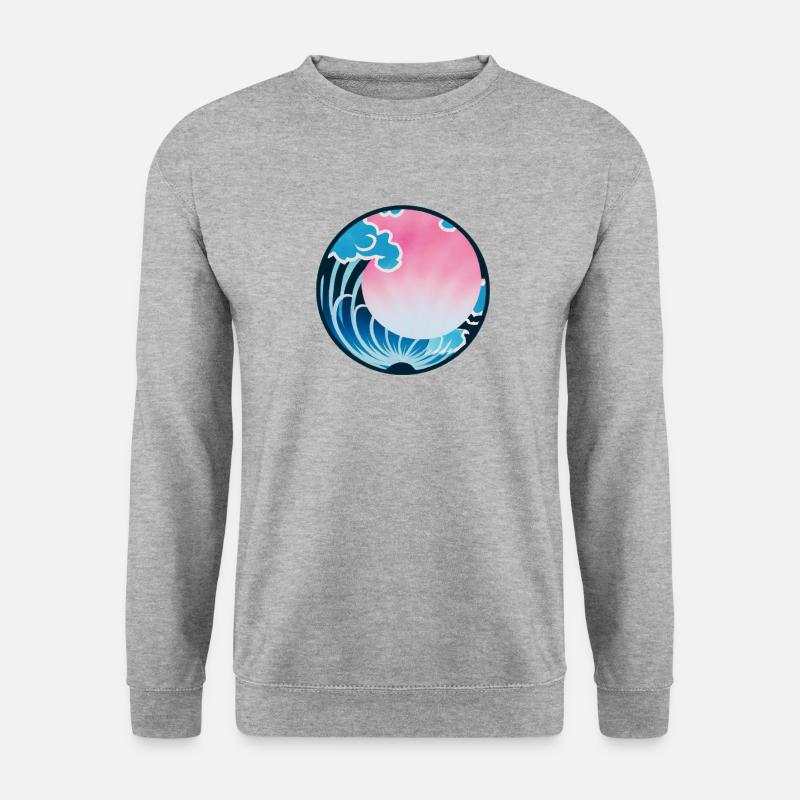 Rosa Kanagawa - Unisex Pullover - Weißgrau meliert