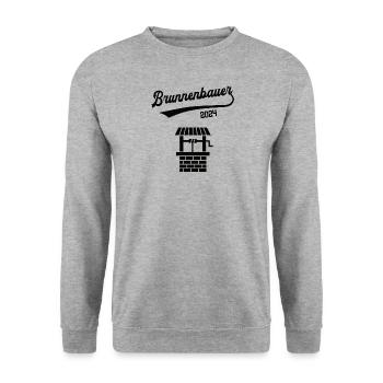Brunnenbauer 2024 Beruf Brunnenbauerei Lehre Azubi - Unisex Pullover - Weißgrau meliert - Vorne - Alina (178cm) & Michal (187cm)