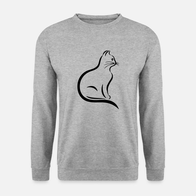 Sweet outlined cat - Unisex Sweatshirt - salt & pepper