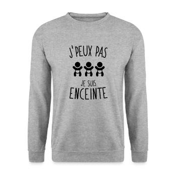 J'peux pas je suis enceinte de triplés - Sweat-shirt Unisexe - gris chiné - Devant - Alina (178cm) & Michal (187cm)