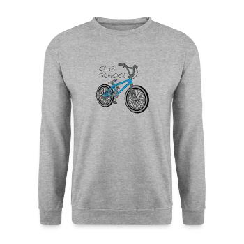 bmx old school blue - Unisex Pullover - Weißgrau meliert - Vorne - Alina (178cm) & Michal (187cm)