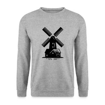 Classic windmill for grain and flour - Unisex Sweatshirt - salt & pepper - Front - Alina (178cm) & Michal (187cm)