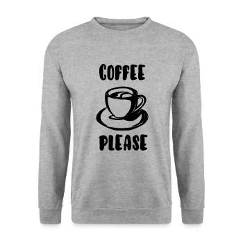 Coffee please - Unisex Sweatshirt - salt & pepper - Front - Alina (178cm) & Michal (187cm)