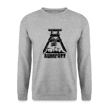 Dirty Ruhrpott Shirt - Unisex Pullover - Weißgrau meliert - Vorne - Alina (178cm) & Michal (187cm)