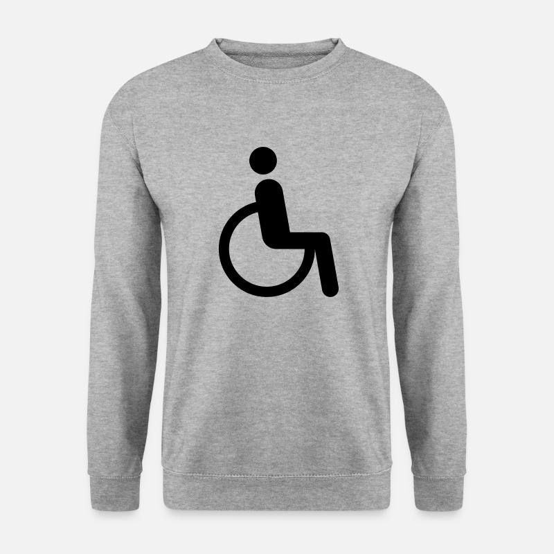 Rollstuhl - Unisex Pullover - Weißgrau meliert