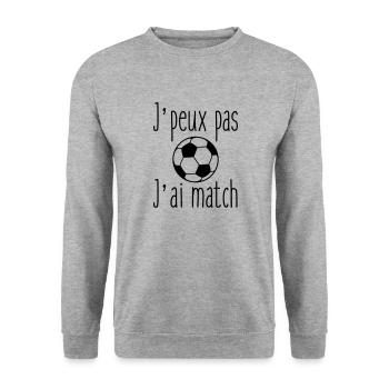 J'peux pas j'ai match - football - Sweat-shirt Unisexe - gris chiné - Devant - Alina (178cm) & Michal (187cm)