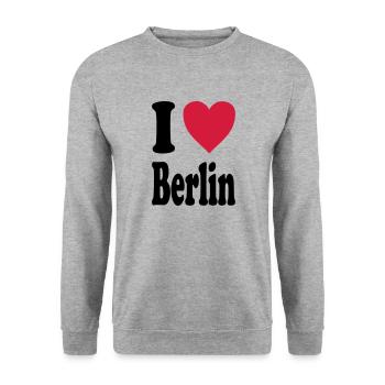 I love Berlin - Unisex Sweatshirt - salt & pepper - Front - Alina (178cm) & Michal (187cm)