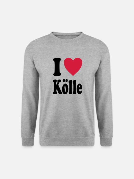 I love Kölle (Köln / Cologne) - Unisex Pullover - Weißgrau meliert
