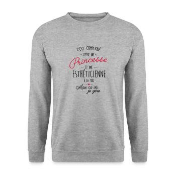 princesse et esthéticienn - Sweat-shirt Unisexe - gris chiné - Devant - Alina (178cm) & Michal (187cm)