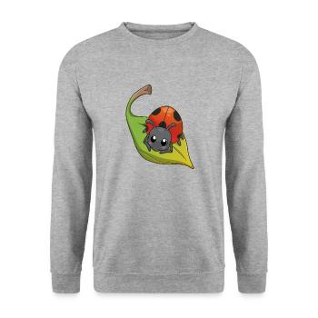 Ladybug - Marienkäfer - Unisex Pullover - Weißgrau meliert - Vorne - Alina (178cm) & Michal (187cm)