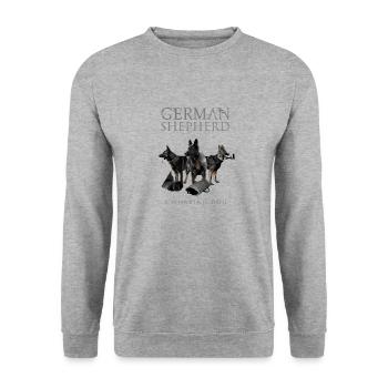 German Shepherd Dog - Unisex Sweatshirt - salt & pepper - Front - Alina (178cm) & Michal (187cm)