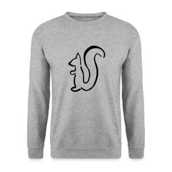 Eichhörnchen - Unisex Pullover - Weißgrau meliert - Vorne - Alina (178cm) & Michal (187cm)