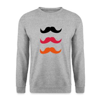 Moustaches pour l'Allemagne - Sweat-shirt Unisexe - gris chiné - Devant - Alina (178cm) & Michal (187cm)