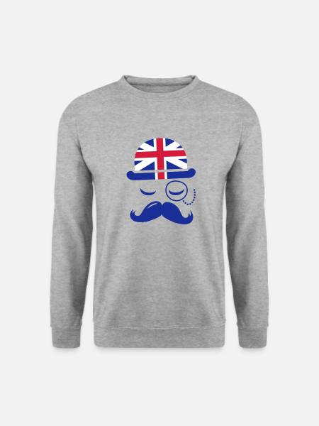 Like a vintage english hipster moustache boss - Unisex Sweatshirt - salt & pepper