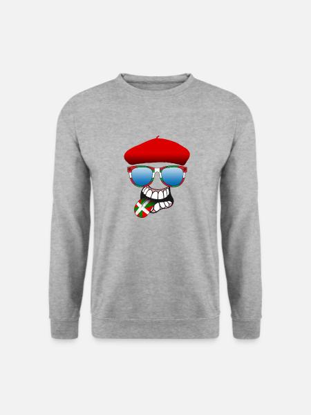 basque smiley 6 - Sweat-shirt Unisexe - gris chiné
