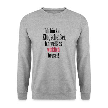 smart aleck - Unisex Sweatshirt - salt & pepper - Front - Alina (178cm) & Michal (187cm)