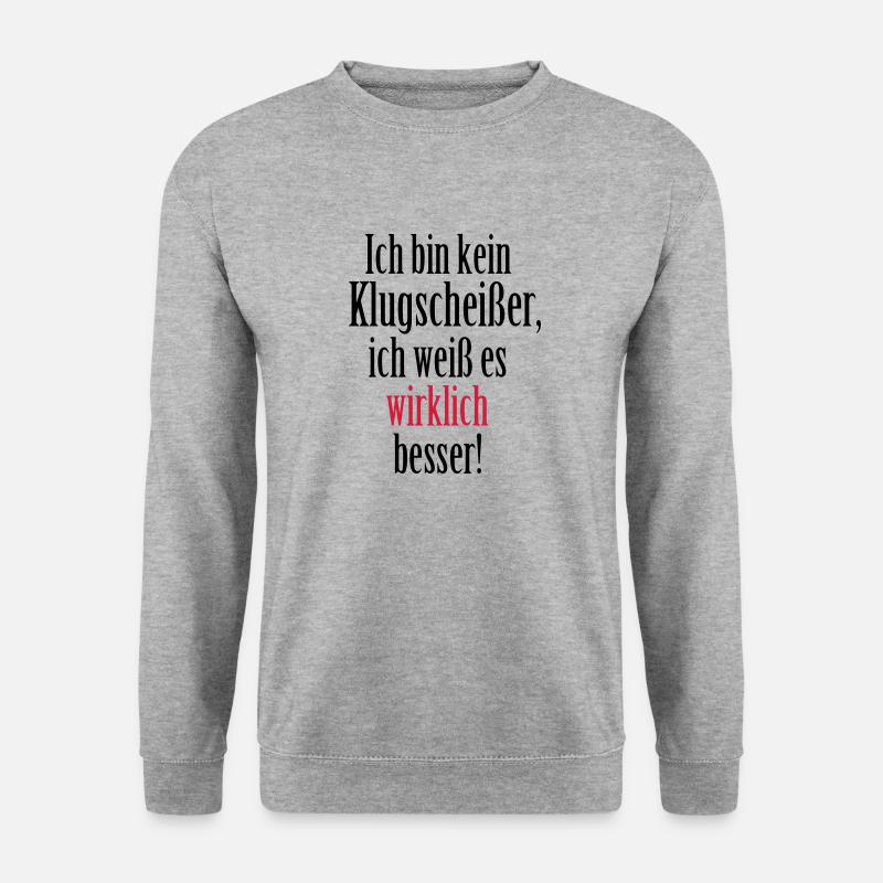 Klugscheißer - Unisex Pullover - Weißgrau meliert