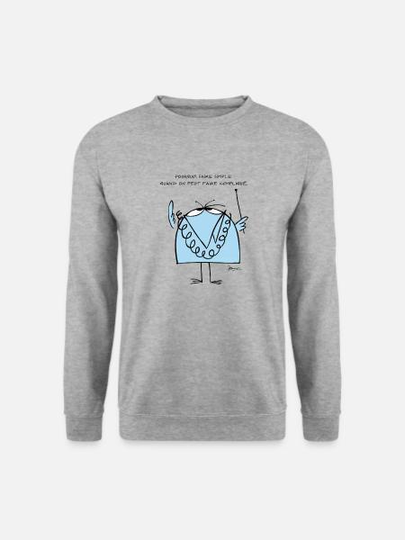 Le professeur Shadoko et sa devise - Sweat-shirt Unisexe - gris chiné