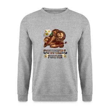 Cow Girl Forever - Unisex Sweatshirt - salt & pepper - Front - Alina (178cm) & Michal (187cm)