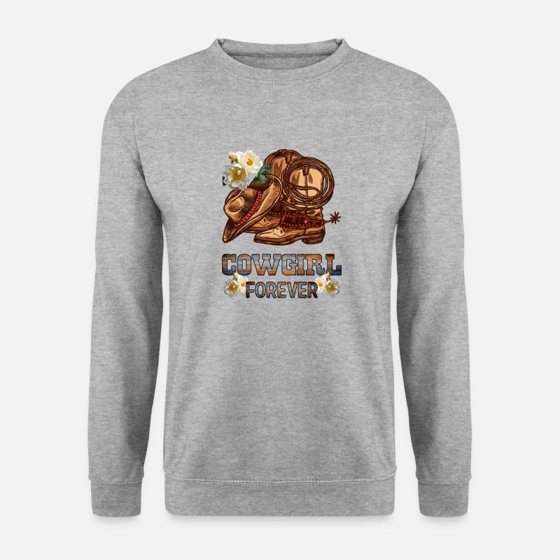 Kuh Mädchen für immer - Unisex Pullover - Weißgrau meliert