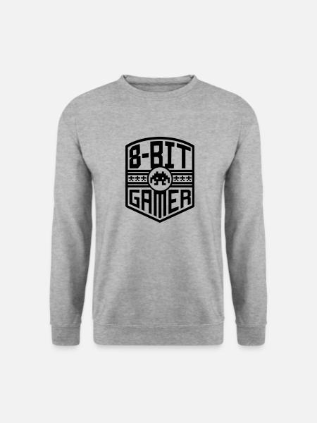 8-Bit Gamer (crest) - Unisex Sweatshirt - salt & pepper