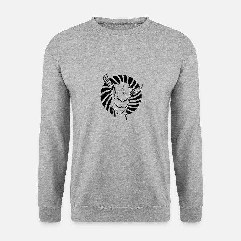 Ziege Goat - Unisex Pullover - Weißgrau meliert