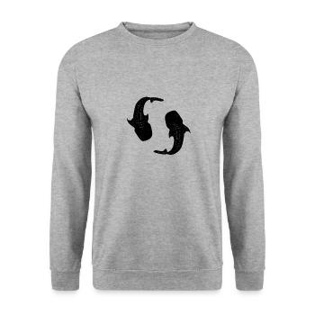 Whale Shark - Sweat-shirt Unisexe - gris chiné - Devant - Alina (178cm) & Michal (187cm)