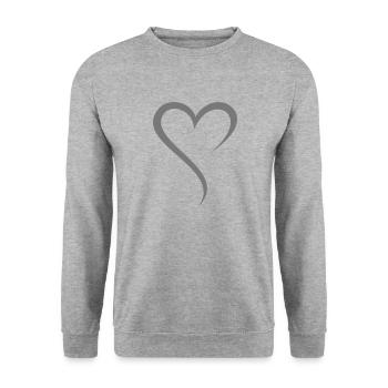Heart Swirls / Heart Swirl (1c) - Unisex Sweatshirt - salt & pepper - Front - Alina (178cm) & Michal (187cm)