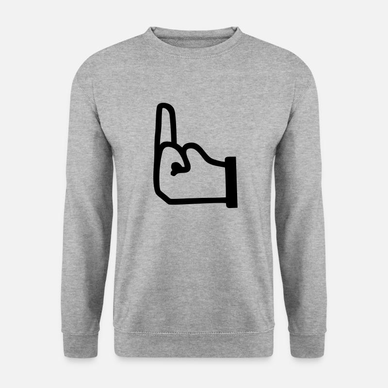 Mittelfinger, Fuck you - Unisex Pullover - Weißgrau meliert