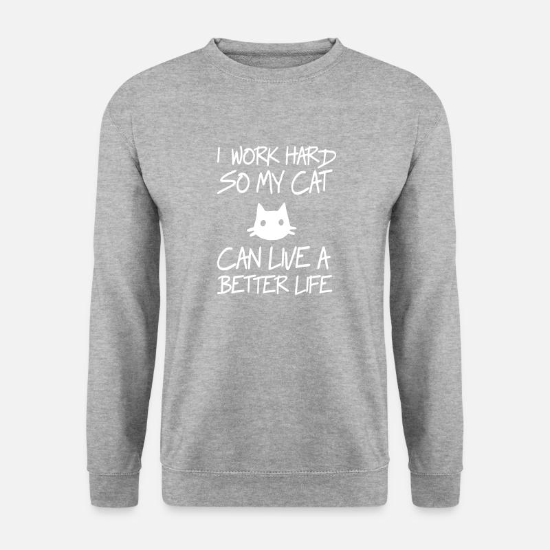 Cat Love - Unisex Pullover - Weißgrau meliert