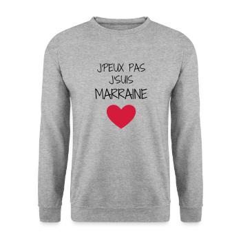 Parrain / Marraine / Filleule / Filleul - Sweat-shirt Unisexe - gris chiné - Devant - Alina (178cm) & Michal (187cm)