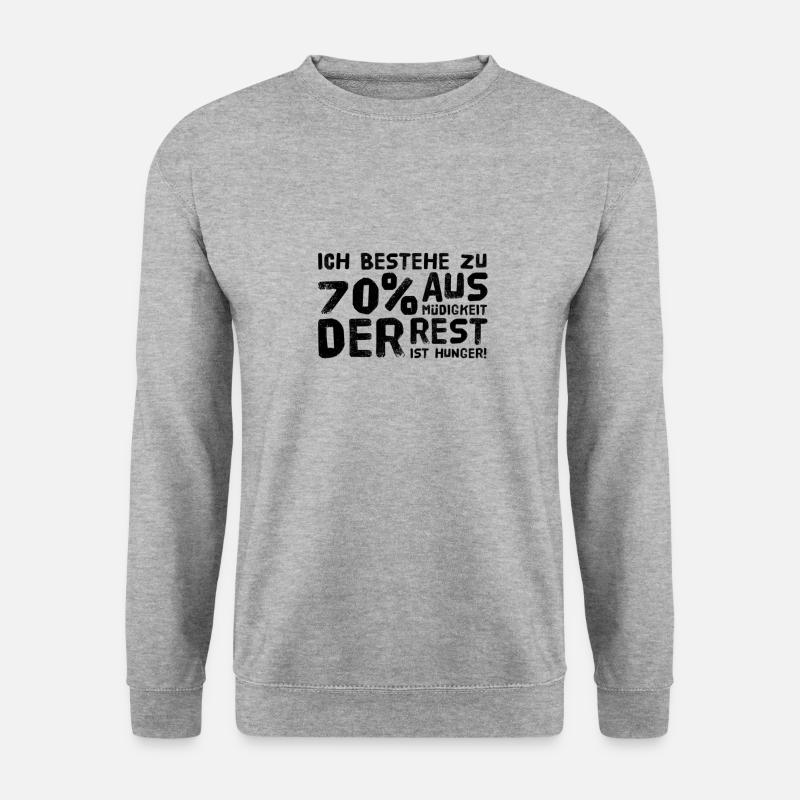 Hunger und Müdigkeit - Unisex Pullover - Weißgrau meliert