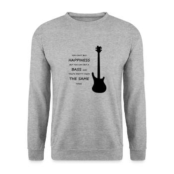 Cadeau de passe-temps pour instrument de basse - Sweat-shirt Unisexe - gris chiné - Devant - Alina (178cm) & Michal (187cm)