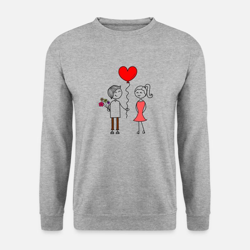 Valentinstag Schatz - Unisex Pullover - Weißgrau meliert