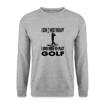 Golf spielen Golfer Golfspieler - Unisex Pullover - Weißgrau meliert - Vorne - Alina (178cm) & Michal (187cm)