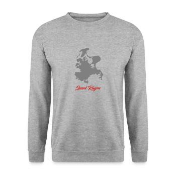 Insel Rügen - Unisex Pullover - Weißgrau meliert - Vorne - Alina (178cm) & Michal (187cm)