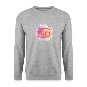 Krebs Sternzeichen - Unisex Pullover - Weißgrau meliert - Vorne - Alina (178cm) & Michal (187cm)