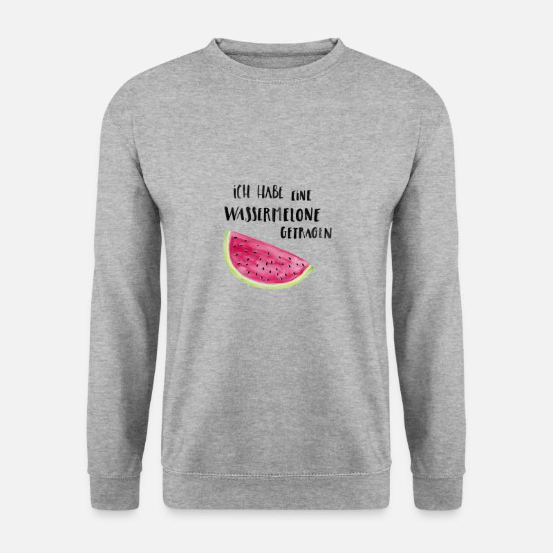 Ich habe eine Wassermelone getragen Dunkel - Unisex Pullover - Weißgrau meliert