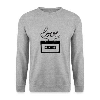 Love Music Compact Cassette Music - Unisex Sweatshirt - salt & pepper - Front - Alina (178cm) & Michal (187cm)