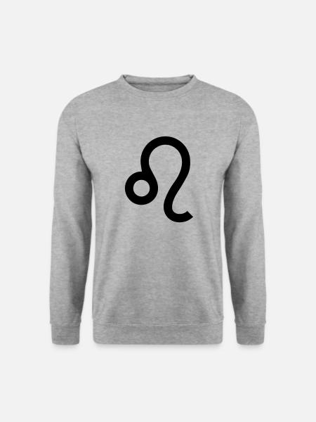 Leo, agosto, zodíaco, astrología, símbolo - Sudadera unisex - jaspeado blanco gris