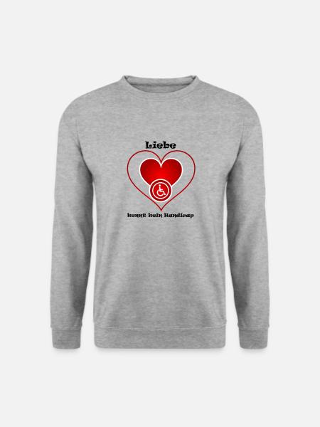 Liebe überwindet jedes Handicap - Unisex Pullover - Weißgrau meliert