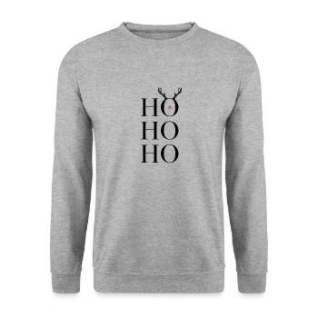 Ho Ho Ho - Unisex Sweatshirt - salt & pepper - Front - Alina (178cm) & Michal (187cm)