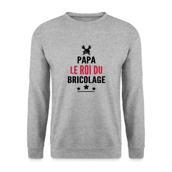 papa le roi du bricolage - Sweat-shirt Unisexe - gris chiné - Devant - Alina (178cm) & Michal (187cm)