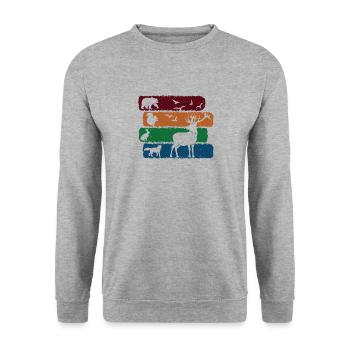 Motif animaux - Sweat-shirt Unisexe - gris chiné - Devant - Alina (178cm) & Michal (187cm)