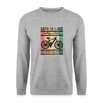 Fahrrad Drahtesel Rennrad Zweirrad - Unisex Pullover - Weißgrau meliert - Vorne - Alina (178cm) & Michal (187cm)