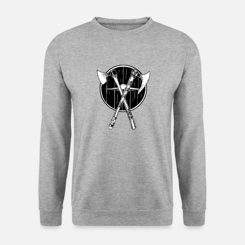 Wikinger-Äxte - Unisex Pullover - Weißgrau meliert