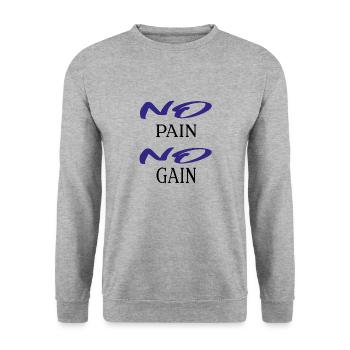 no bread no gain - Unisex Sweatshirt - salt & pepper - Front - Alina (178cm) & Michal (187cm)