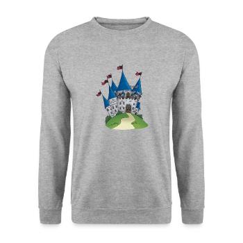 Ritterburg Castle Ritter Burg - Unisex Sweatshirt - salt & pepper - Front - Alina (178cm) & Michal (187cm)