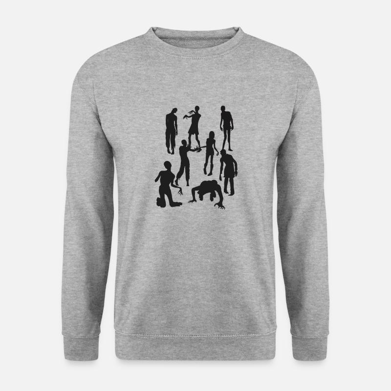 ZOMBIE - Unisex Pullover - Weißgrau meliert